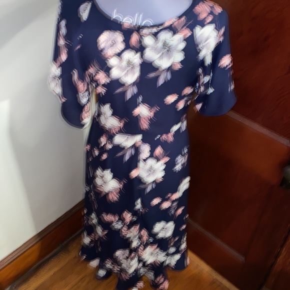 ❤️ Sienna Sky Women’s Blue Pink White Floral Short Sleeve Dress Size Large❤️ - Picture 7 of 12